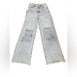 Fashion Nova Distressed Light Blue Women's Jeans